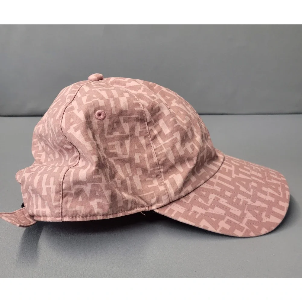 Athleta Hat Cap Strap Back Pink Athletic Logo Graphic Running Lightweight Womens